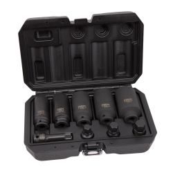 Universal Drive Shaft, CV Joint & Wheel Bearing Impact Socket Set 1/2" 12-Point, 9 pcs