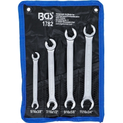 Open Double Ring Spanner Set SAE Sizes 4 pcs