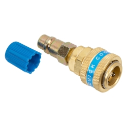 Quick Coupler Adapter with Valve R1234yf to R134a, Straight, Low Pressure
