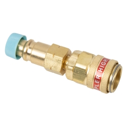 A/C Quick Coupler Adapter with Valve R134a to R1234yf, Straight, High Pressure