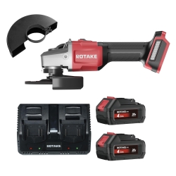 Rotake G1 Cordless Angle Grinder Set 20V, Ø115/125mm, 9500RPM, incl. 2 × 4.0Ah Batteries & Dual Fast Charger