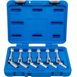 Set universal de chei tubulare articulate pentru bujii incandescente, 3/8", 8–16 mm, 6 piese