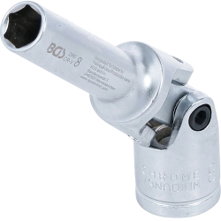 Cheie tubulară articulată pentru bujii incandescente, 3/8", 8–16 mm