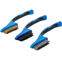 Set de mini-perii din nailon, alamă și oțel inoxidabil, 165 mm, 3 buc.