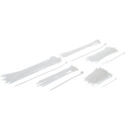 Set coliere de cablu albe, diferite dimensiuni – 250 buc.