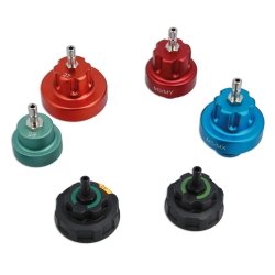 Cooling System Pressure Test and Vacuum Filling Adapter Set, 6 pcs, for Hybrid & Electric Motor / Battery Cooling