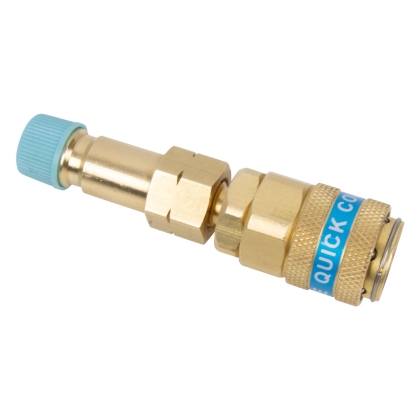 A/C Quick Coupler Adapter with Valve R134a to R1234yf, Straight, Low Pressure