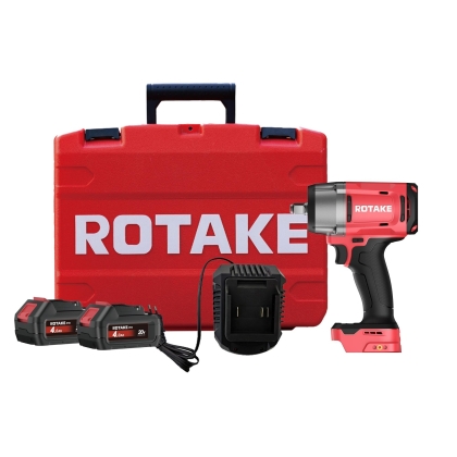 Комплект Rotake T2 акумулаторен ударен гайковерт 20V, 1/2", 1180Nm, 3 скорости, безчетков, с 2 × 4.0Ah батерии, бързозарядно устройство и куфар
