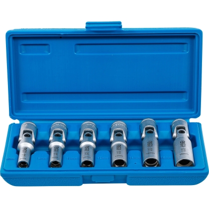 Set universal de chei tubulare articulate pentru bujii incandescente, 3/8", 8–16 mm, 6 piese