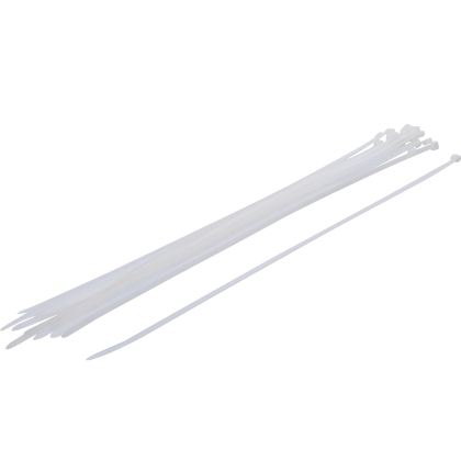 Coliere albe din nailon pentru cabluri, 8 × 600 mm, 20 bucăți
