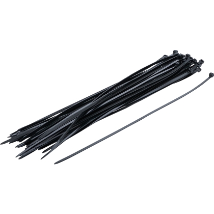 Black Nylon Cable Ties, 4.5 × 350 mm, 50-Piece