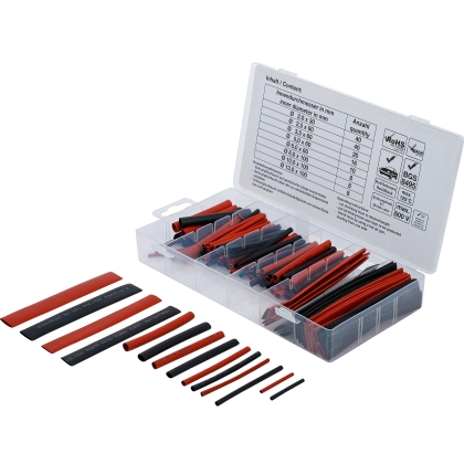 Red and Black Heat-Shrink Tubing Assortment, 150-Piece