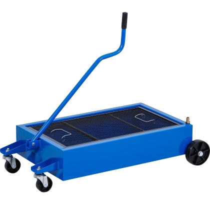 Mobile Oil Drip Pan with Drain Valve, 35 L