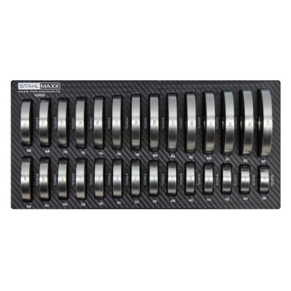 28-Piece Press Disc Set Ø38–97 mm for Bearing, Bushing & Seal Installation / Removal with 1/3 Foam Tray