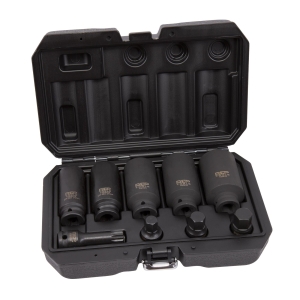 Universal Drive Shaft, CV Joint & Wheel Bearing Impact Socket Set 1/2" 12-Point, 9 pcs