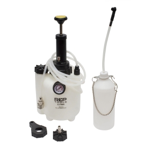 Manual Brake Bleeder with 1L Brake Fluid Collection Bottle and Chain Holder