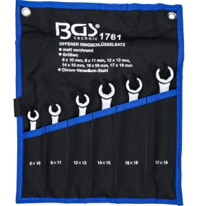 Double Ring Spanner Set Open Type 8 x 10 - 17 x 19 mm 6 pcs
