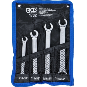 Open Double Ring Spanner Set SAE Sizes 4 pcs
