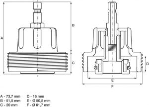 Adaptor pentru Testerul Sistemului de Răcire VAG din 2017, ca VW 691005/5