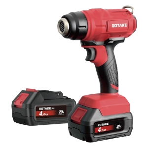Rotake 8514 Cordless Heat Gun Set 20V, 550°C, 200L/min, incl. 2 × 4.0Ah Batteries & Dual Fast Charger