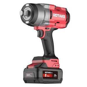 Комплект Rotake T5 акумулаторен ударен гайковерт 20V, 3/4", 2400Nm, 3 скорости, с 2 × 8.0Ah батерии, бързозарядно устройство и куфар