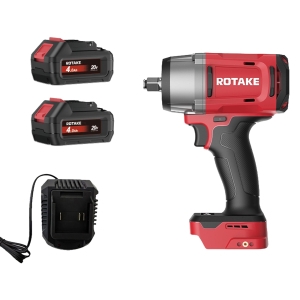 Комплект Rotake T2 акумулаторен ударен гайковерт 20V, 1/2", 1180Nm, 3 скорости, безчетков, с 2 × 4.0Ah батерии, бързозарядно устройство и куфар