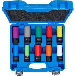 Protective Impact Socket Set 15–24 mm & Special Wheel Nut Sockets, 10 pcs (1/2")