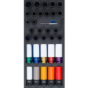 Impact Socket, Special Wheel Nut & Spiral Bolt Extractor Set, 33 pcs (1/2")