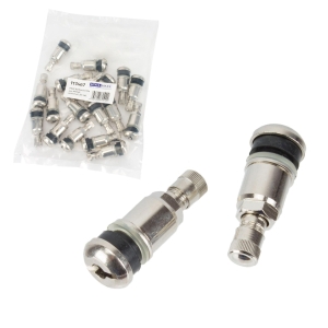 Universal Nickel-Plated Metal Tyre Valves, 42 mm, 20 pcs