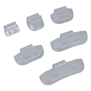 Set greutăți din zinc cu clemă pentru jante din oțel, 225 piese, 5–30 g