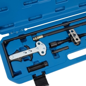 Dispozitiv pneumatic universal de comprimat arcuri de supapă cu cadru pivotant