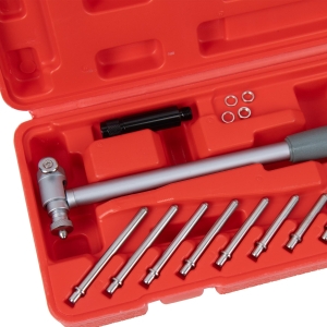 2-Point Dial Bore Gauge Set, 19-Piece, Ø 50–160 mm, 0.01 mm