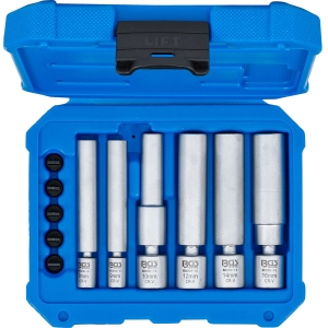 Set de chei tubulare articulate pentru bujii incandescente și bujii de aprindere, 1/4" și 3/8", 8–16 mm, 11 piese