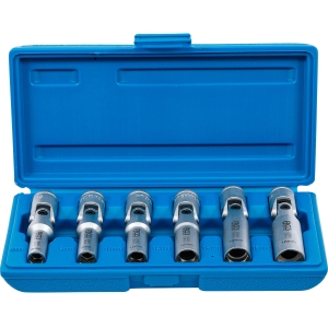 Universal Swivel Glow Plug Socket Set, 3/8", 8–16 mm, 6-Piece