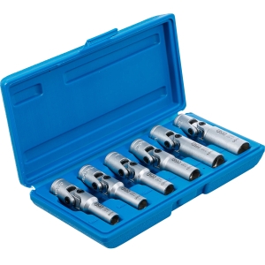 Set universal de chei tubulare articulate pentru bujii incandescente, 3/8", 8–16 mm, 6 piese