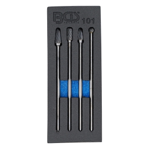 Set de freze rotative HSS extra-lungi, 150 mm, 4 piese