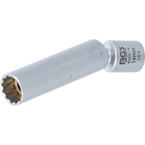 Slim Swivel Glow Plug and Spark Plug Socket, 1/4" and 3/8", 8–16 mm