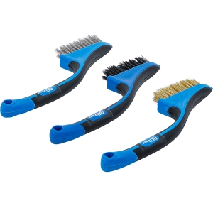 Set de mini-perii din nailon, alamă și oțel inoxidabil, 165 mm, 3 buc.