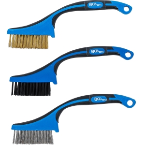 Set de mini-perii din nailon, alamă și oțel inoxidabil, 165 mm, 3 buc.
