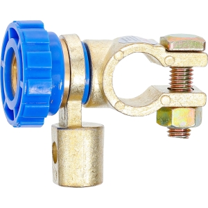 Angled Automotive Battery Disconnect Adapter, Round Terminals, 250 A