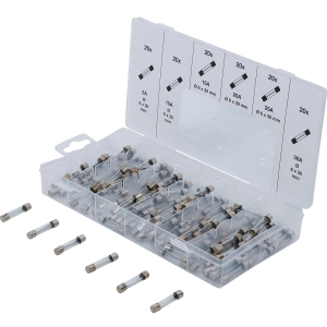 Slow-Blow Glass Fuse Assortment, 5–30 A, 120-Piece