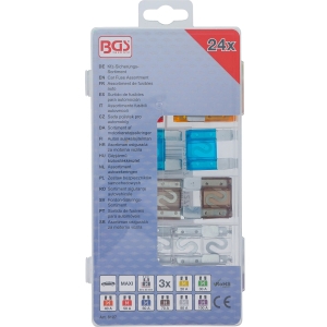 Maxi Automotive Fuse Assortment, 20–100 A, 24-Piece
