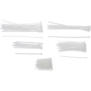 Set coliere de cablu albe, diferite dimensiuni – 250 buc.