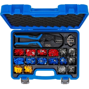 Crimping Pliers Set with 2 Die Pairs and 1,000 Cable Terminals
