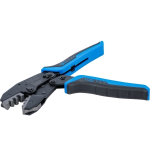Clește de sertizat cu clichet pentru terminale neizolate cu profil deschis 0,5–6 mm²