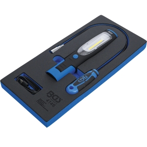 BGS 3-Piece Work Light and LED Magnetic Pick-Up Tool Set