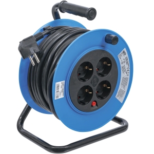 Cable Reel 15 m, 3 × 1.5 mm², 4 Sockets, IP20