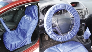 Universal Seat, Steering Wheel and Gear Knob Cover Set, Polyester