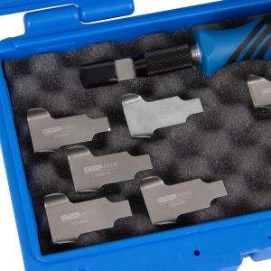 Set lame speciale de răzuire cu ghidaje, 11 piese, 12 / 19 mm, cu mâner și cutie