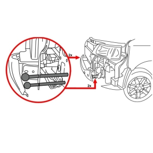 Front End Guide Bolt Set | For VW T5 Lock Carrier Service Position